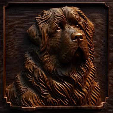 3D model Newfoundland dog breed dog (STL)